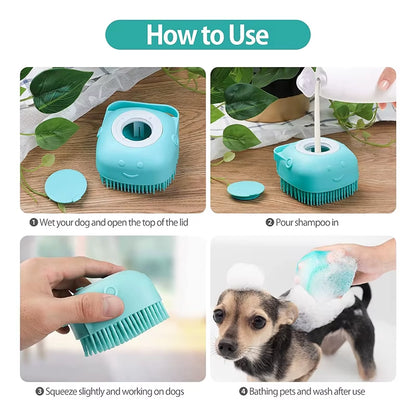 Puppy Dog Bathing Brush Shower Accessories Pet Bath Shampoo Brush Cat Grooming Massage Comb Scrubber Cleaning Grooming Supplies
