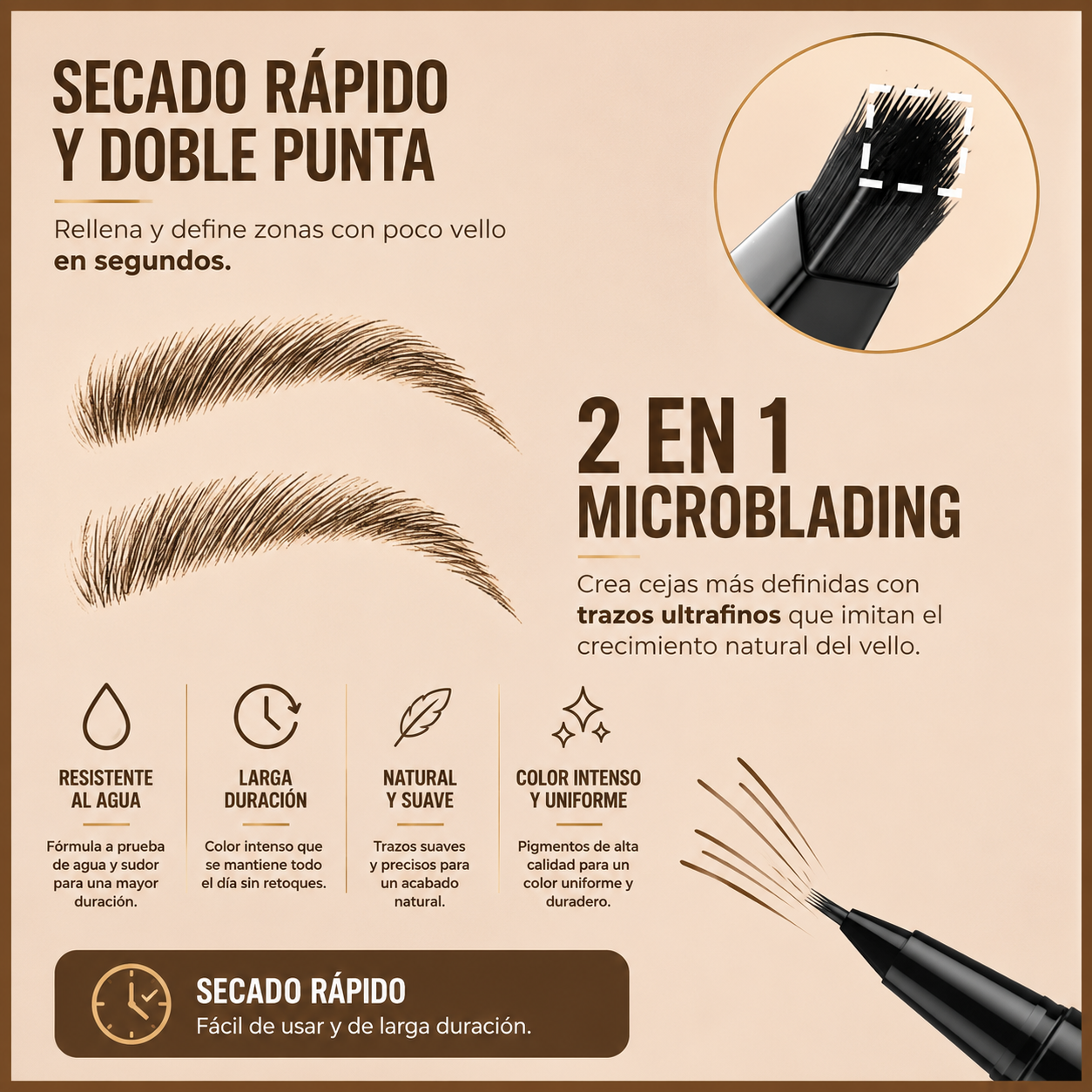 Lapiz para cejas 2 en 1