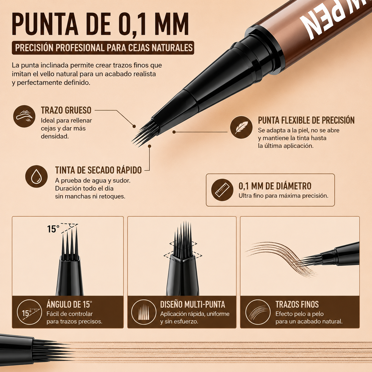 Lapiz para cejas 2 en 1